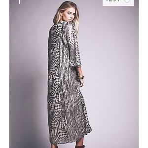 Anna Sui x Free People Silver Sequined Boho Maxi